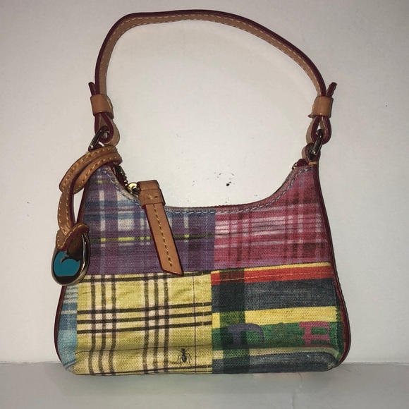 VTG🦆Dooney & Bourke Madras🐜Ants picnic bitsy bag - Picture 1 of 14